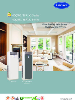 แอร์ CARRIER แบบตู้ตั้งพื้น ขนาด 48,000 BTU รุ่น 40QBU048X-10FW/38LHU048S301 (FIXED SPEED)(40QBU SERIES)