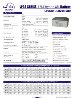 12V 65AH แบตเตอรี่เจล LEOCH