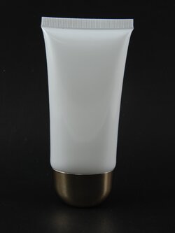 หลอดโฟม 50 กรัม สี ขาว (ฝาทอง) แพคละ 5 ชิ้น