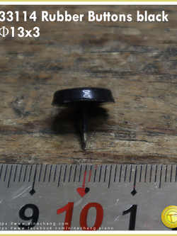33114 Rubber Buttons black Φ13x3