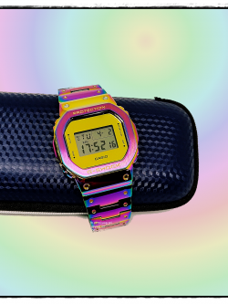 G-SHOCK CUSTOM รุ่น DW-5600 กรอบสายเหล็กไทเทหน้าทอง