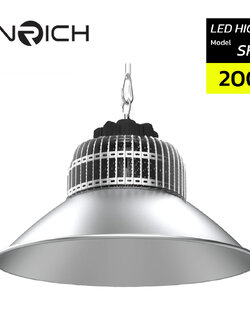 โคมไฮเบย์ LED 200W ENRICH รุ่น SHARK พร้อมฝาชี Reflector 120 องศา