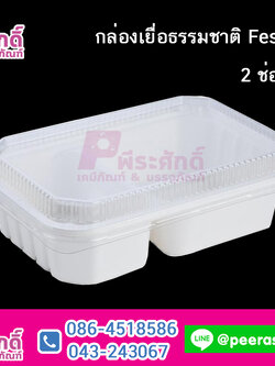 กล่องเยื่อธรรมชาติ Fest HM002 2 ช่อง 600ml. @25