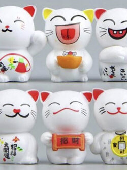 โมเดล แมวนำโชค ชุด 6 ตัว