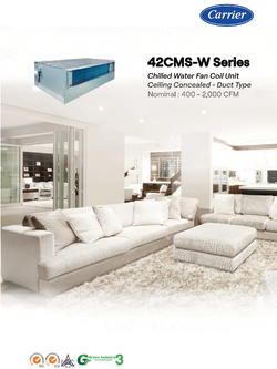 เครื่องปรับอากาศ CARRIER VRF แบบเปลือยซ่อนในฝ้า(ท่อดัก) CHILLED WATER, CONCEAL PM2.5 รุ่น 42CMS004W212RE