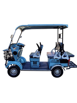 รถไฟฟ้า 4 ล้อ 4-5 ที่นั่ง รุ่น M-01T ยี่ห้อ CLP CAR ขับแฮนด์บิด สีเขียวพาสเทล