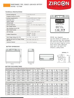 12V 18AH ZIRCON