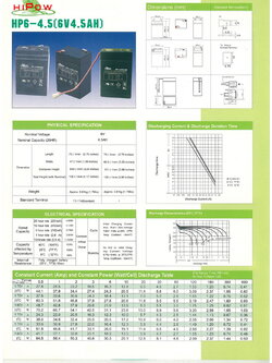 6V 4.5AH HIPOW