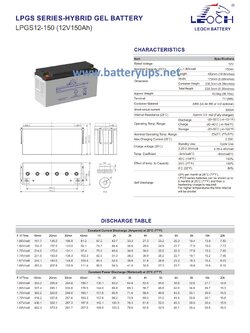 12V 150AH แบตเตอรี่เจล LEOCH