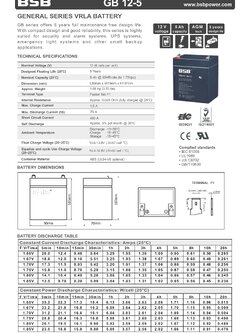 12v 5ah BSB (10ก้อน)