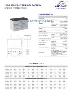 12V 100AH แบตเตอรี่เจล LEOCH