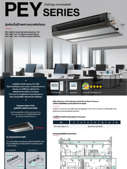 แอร์ MITSUBISHI ELECTRIC แบบเปลือยซ่อนในฝ้า(ท่อดัก) ขนาด 13,989 BTU รุ่น PEY-SM13JAL4-TH/SUY-SM13VA4-TH รีไมทไร้สาย (INVERTER)(PEY-SM SERIES)