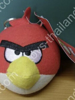 พวงกุญแจตุ๊กตานกสีแดง ขนาด 3 นิ้ว