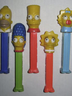 เพซครอบครัวซิมป์สัน (Simpsons Pez) ครบชุด 5 ชิ้น ไม่มีซอง