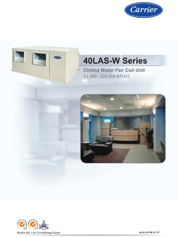 เครื่องปรับอากาศ CARRIER VRF แบบท่อแขวนใต้ฝ้า CHILLED WATER, CEILING DUCT รุ่น 40LAS004W