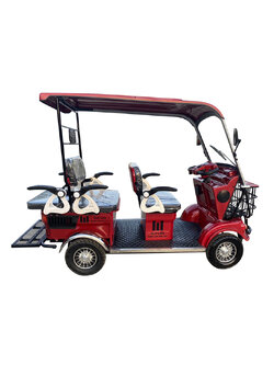 รถไฟฟ้า 4 ล้อ 4-5 ที่นั่ง รุ่น M-01T ยี่ห้อ CLP CAR สีแดง ขับแฮนด์บิด