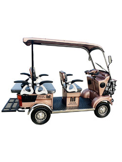 รถไฟฟ้า 4 ล้อ 4-5 ที่นั่ง รุ่น M-01T ยี่ห้อ CLP CAR ขับแฮนด์บิด สีชมพูพิ้งค์โกลว์