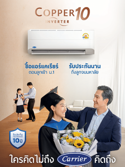 แอร์ CARRIER แบบติดผนัง ขนาด 9,200 BTU รุ่น 42TVDA010B (INVERTER) (COPPER10)