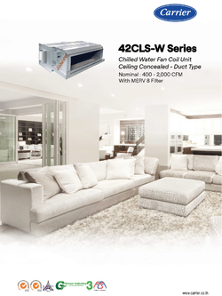 เครื่องปรับอากาศ CARRIER VRF แบบเปลือยซ่อนในฝ้า(ท่อดัก) CHILLED WATER, CONCEAL รุ่น 42CLS006W210RO