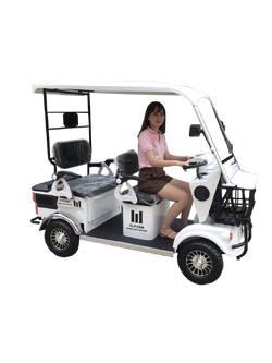 รถไฟฟ้า 4 ล้อ 3 ที่นั่ง รุ่น M-01 ยี่ห้อ CLP CAR สีขาว ขับแฮนด์บิด ขาว