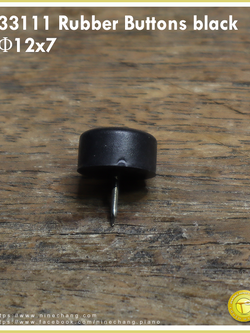 33111 Rubber Buttons black Φ12x7