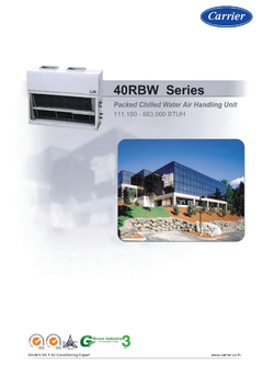 เครื่องปรับอากาศ CARRIER VRF แบบต่อท่อลม CHILLED WATER, AIR HANDLING UNIT รุ่น 40RBW036-4