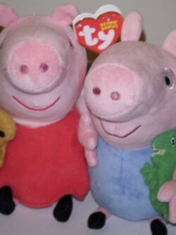 ชุดคู่ Peppa + George ขนาด 7 นิ้ว (Ty)