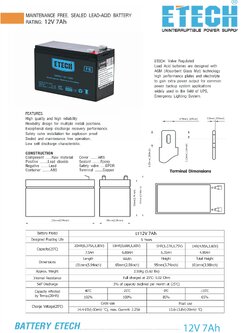 12V 7.0AH ETECH