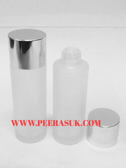 # ขวดแก้วโทนเนอร์ฝาสีเงิน