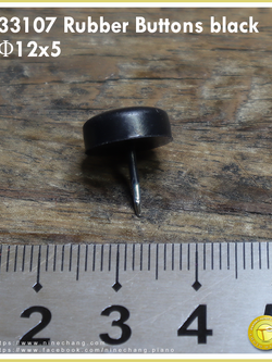 33107 Rubber Buttons black Φ12x5
