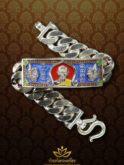 เลส หลวงพ่อรวย เงิน ลงยาฟ้า ไตรมาส 59 รวย รวย รวย หนัก 8 บาท ชุดกรรมการ หมายเลข 2329