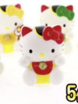 โมเดลคิตตี้แต่งชุดแมวนำโชค 5 ตัว (A)