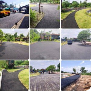 ถนนคอนกรีต โทร 061-1588562 รับลาดยางมะตอย ปูพื้นทุกชนิด - งานปรับระดับพื้น ตีเส้นจราจร