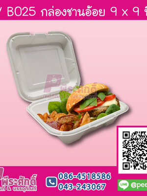 TV B025 กล่องชานอ้อย 9x9 นิ้ว