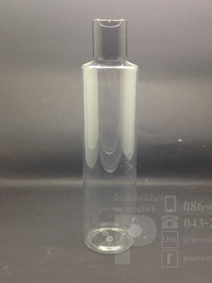 SA240 ml ใส+ฝาเพลสสีดำ แพคละ 10 ชิ้น