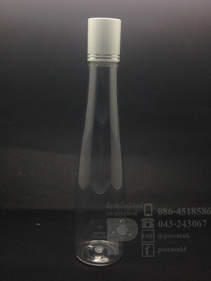 ขวด RR 200 ml ใส+จุกตัน+ฝาเกลียวอลูสีเงินลาย แพคละ 10 ชิ้น