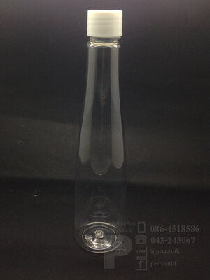 ขวด RR 200 ml ใส+จุกตัน+ฝาเกลียวสีขาวทึบ แพคละ 10 ชิ้น