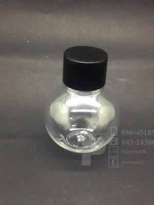 ขวดบอล 50 ml ใส+จุกตัน+ฝาเกลียวดำ 10 ชิ้น