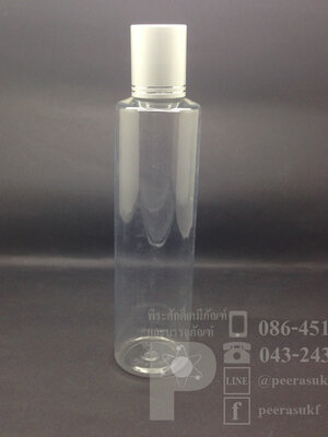 SA250 ml ใส+จุกตัน+ฝาเกลียวอลูสีเงินลาย แพคละ 10 ชิ้น