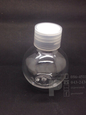 ขวดบอล 50 ml ใส+จุกตัน+ฝาเกลียวใส แพคละ 10 ชิ้น