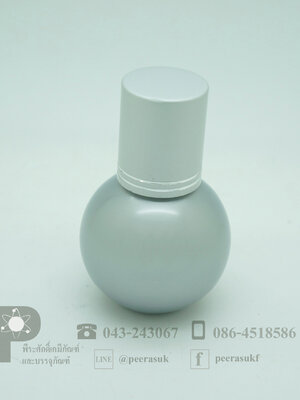 ขวดบอล 50 ml สีเงิน+จุกตัน +ฝาเกลียวอลูสีเงินลาย แพคละ 10 ชิ้น