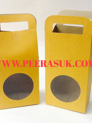 กล่องหูหิ้วน้ำตาล จำนวน 10 ใบ/แพค