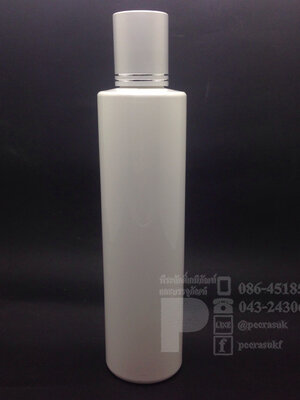 SA250 ml ขาว+จุกตัน+ฝาเกลียวอลูสีเงินลาย แพคละ 10 ชิ้น
