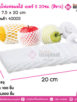 ตาข่ายโฟมห่อผลไม้ เบอร์ S 20ซม. (สีขาว)