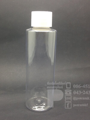 ขวด SA 120 ml ใส+จุกตัน+ฝาเกลียวสีขาวทึบ แพคละ 10 ชิ้น