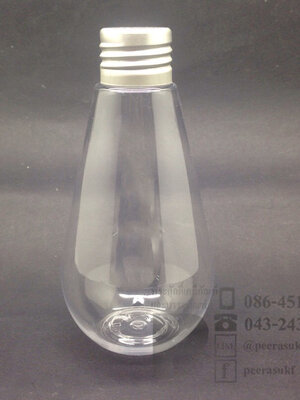 หยดน้ำ 150 ml ใส+จุกตัน+ฝาเกลียวสีเงิน 10 ชิ้น