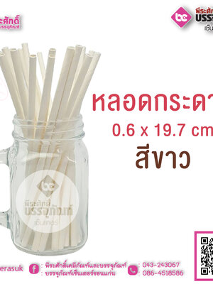 หลอดกระดาษ สีขาว 0.6 x 19.7 cm แพคละ 99 ชิ้น