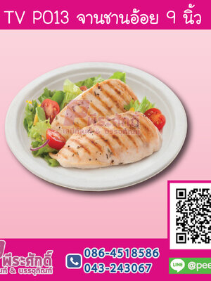 TV P013 จานชานอ้อย 9 นิ้ว