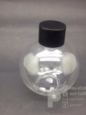 ขวดบอล 150 ml ใส+จุกรู+ฝาเกลียวดำ 10 ชิ้น