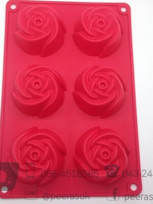 พิมพ์สบู่กุหลาบ 6 ช่อง จำนวน 1 ชิ้น